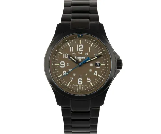 Traser H3 Mens Watch P67 Officer Pro Khaki Steel Strap 42mm view 1