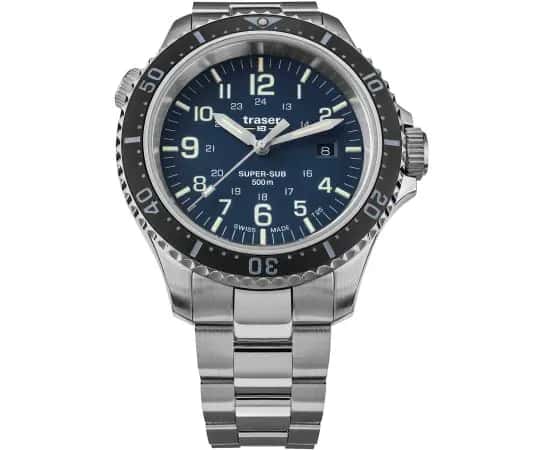 Traser H3 P67 T25 SuperSub blue Rubber Strap 46 mm diver Mens Watch view 1