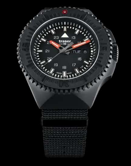 Traser H3 P69 Black-Stealth Black Steel Strap Mens Watch 46mm view 1