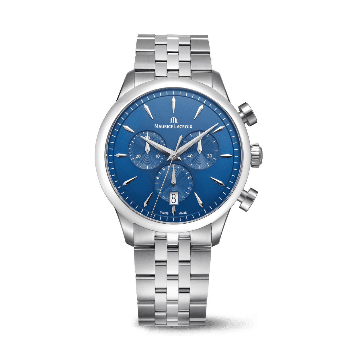Maurice Lacroix Men's Quartz Chronograph Watch 1975 Blue 40mm