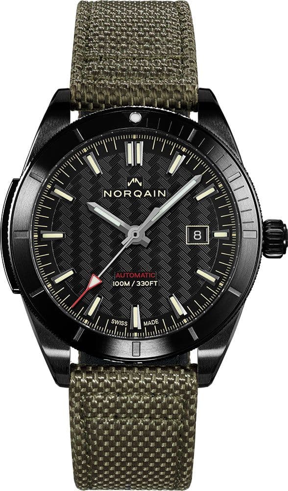 Norqain Adventure Sport Auto DLC Black Dial Khaki Nordura Strap Blacksteel Buckle (NB1000B01A/B102/10KC.20B)
