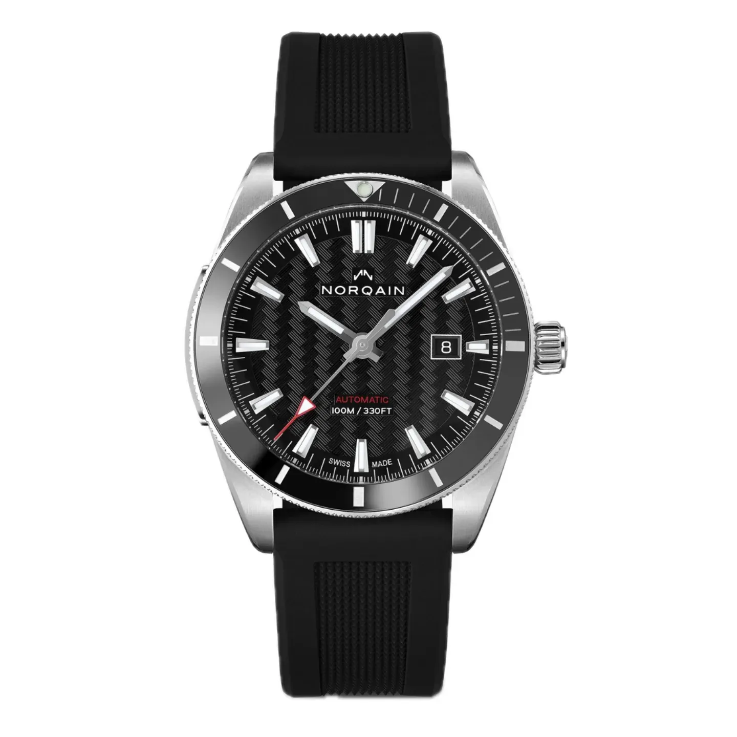 Norqain Adventure Sport Auto Steel Black Ceramic Bezel Black Dial Black Rubber Strap (N1000C01A/B101/10BR.20S)
