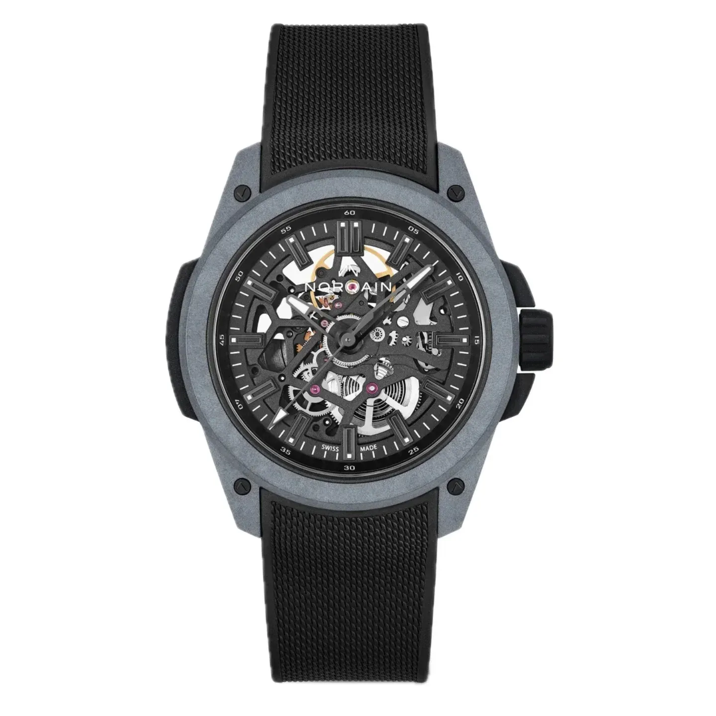 Norqain Wild ONE Skeleton Grey Edition 42mm Black Rubber Strap Grey Buckle (NNQ3000QGB1AS/B018/3W1BR.20GQ)