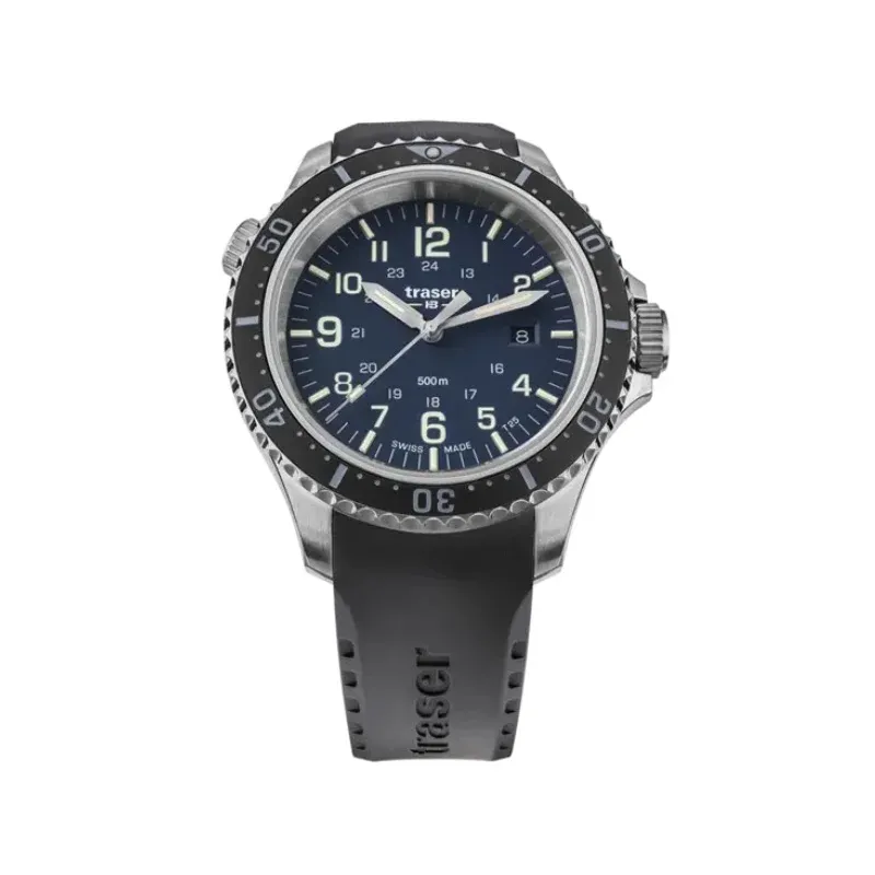 Traser H3 P67 T25 SuperSub blue Rubber Strap 46 mm diver Mens Watch