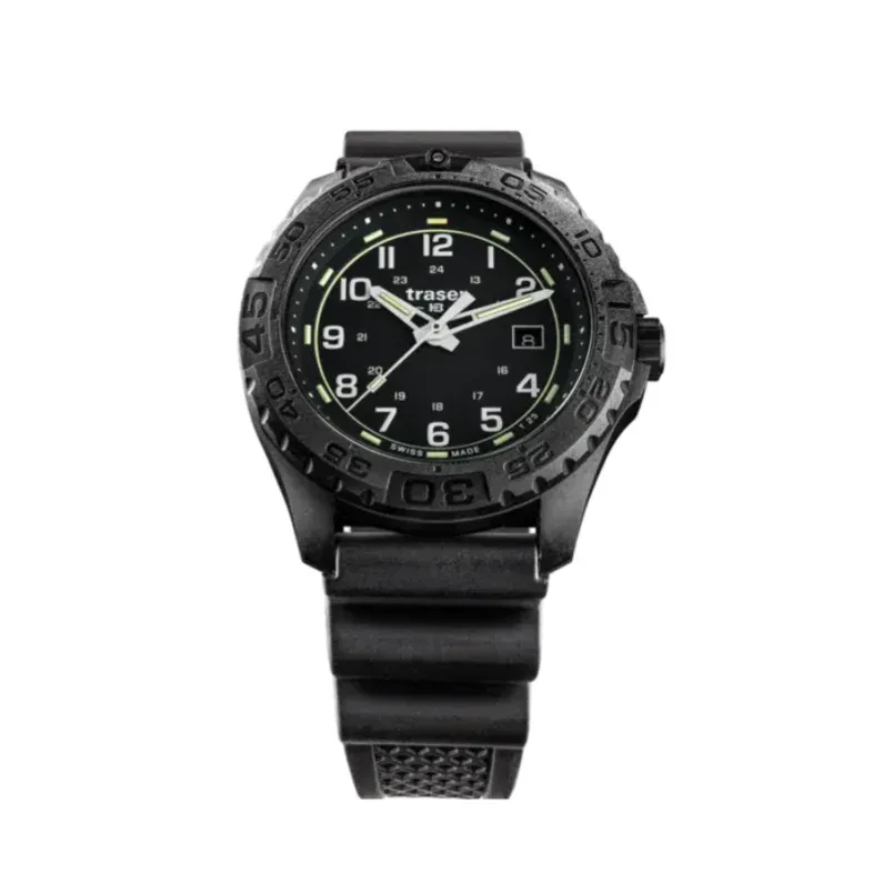 Traser H3 P96 OdP Evolution black Rubber Strap Mens Watch 44mm