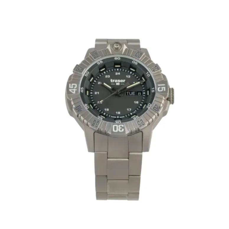 Traser H3 P99 T Tactical Grey Titanium Strap Mens Watch 46mm